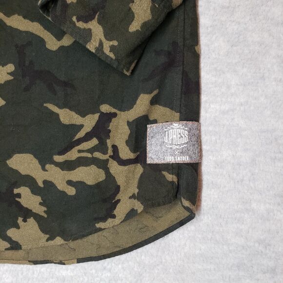 J.Press Todd Snyder Camo Chamois Shirt Mens M Olive Green Streetwear - Picture 4 of 6